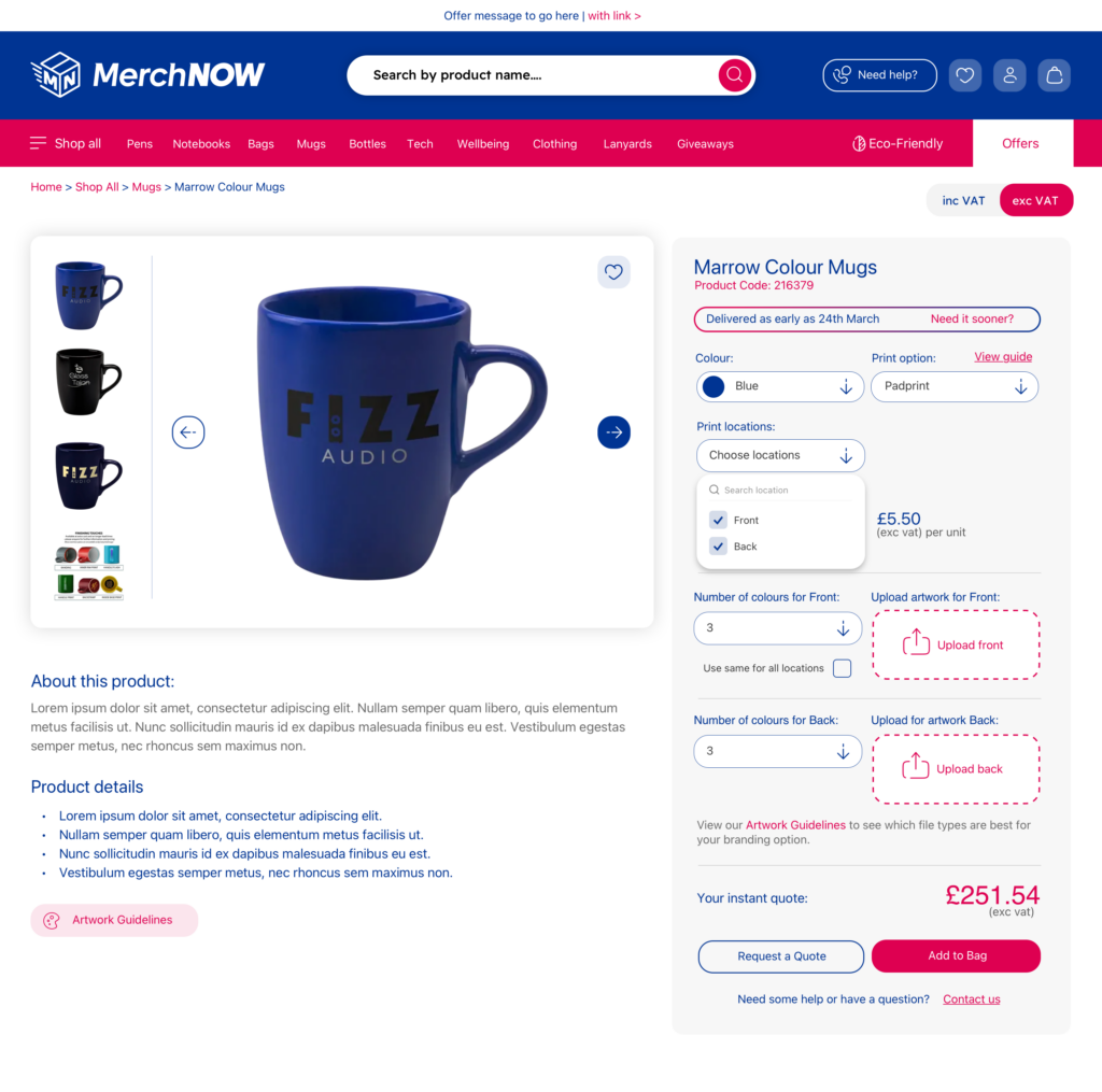 mug padprint with locations selection